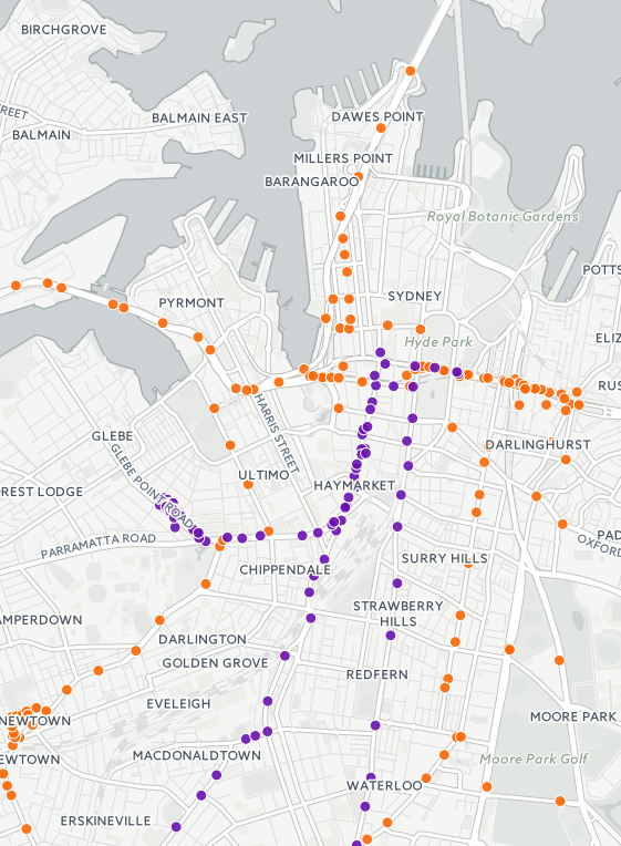 map of courier paths